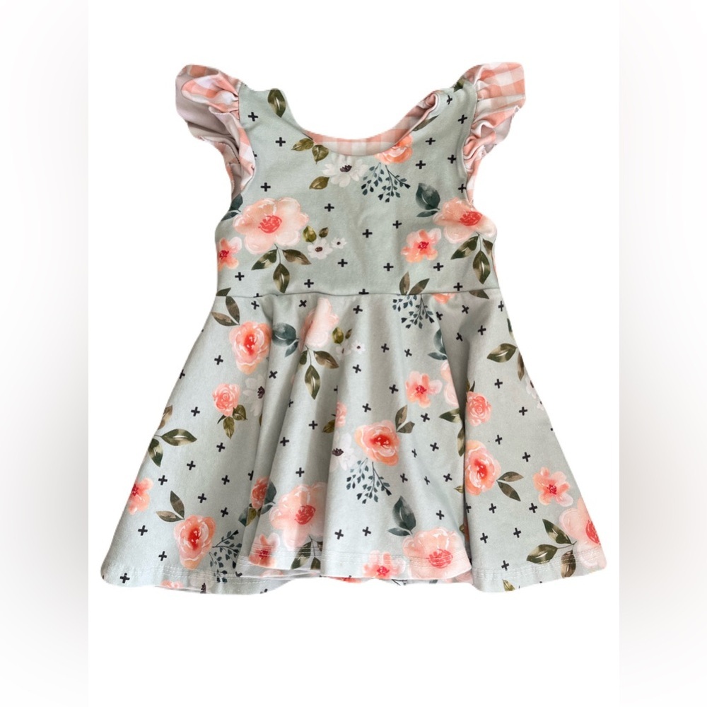 🇨🇦 Precious Treasures Charming Floral Kids Dress in Pink and Green